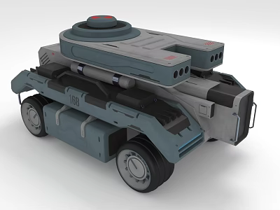 Military Weapon Wheeled Armored Vehicle With Top Turret And Missile System 3d model