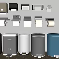Modern trash can public toilet trash can roll paper box paper box public trash can 3d model