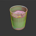 Modern Candle Lamp With Transparent Cup White Candle And Burning Flame On Gray Base