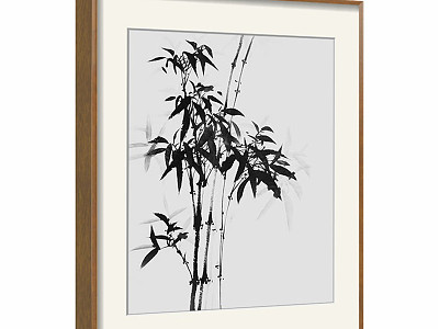 New Chinese Style Plant Painting Black and White Bedroom Plant Flower Leaf Decorative Painting model