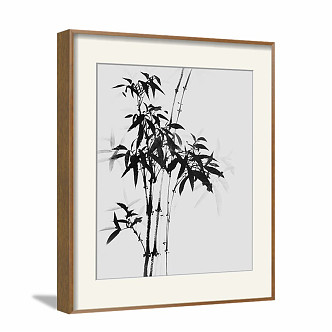 New Chinese Style Plant Painting Black and White Bedroom Plant Flower Leaf Decorative Painting 3d model