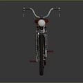 Vintage Bicycle With Red Seat Black Frame And Silver Headlight On Reflective Surface