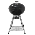 Black Outdoor Grills with Metal Stands Wire Racks and Wheels