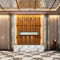 Light Luxury Hall Hotel Lobby 3d model