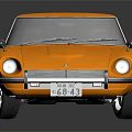 Vintage Orange Sports Car With Sleek Body Design Classic Wheels And Reflection