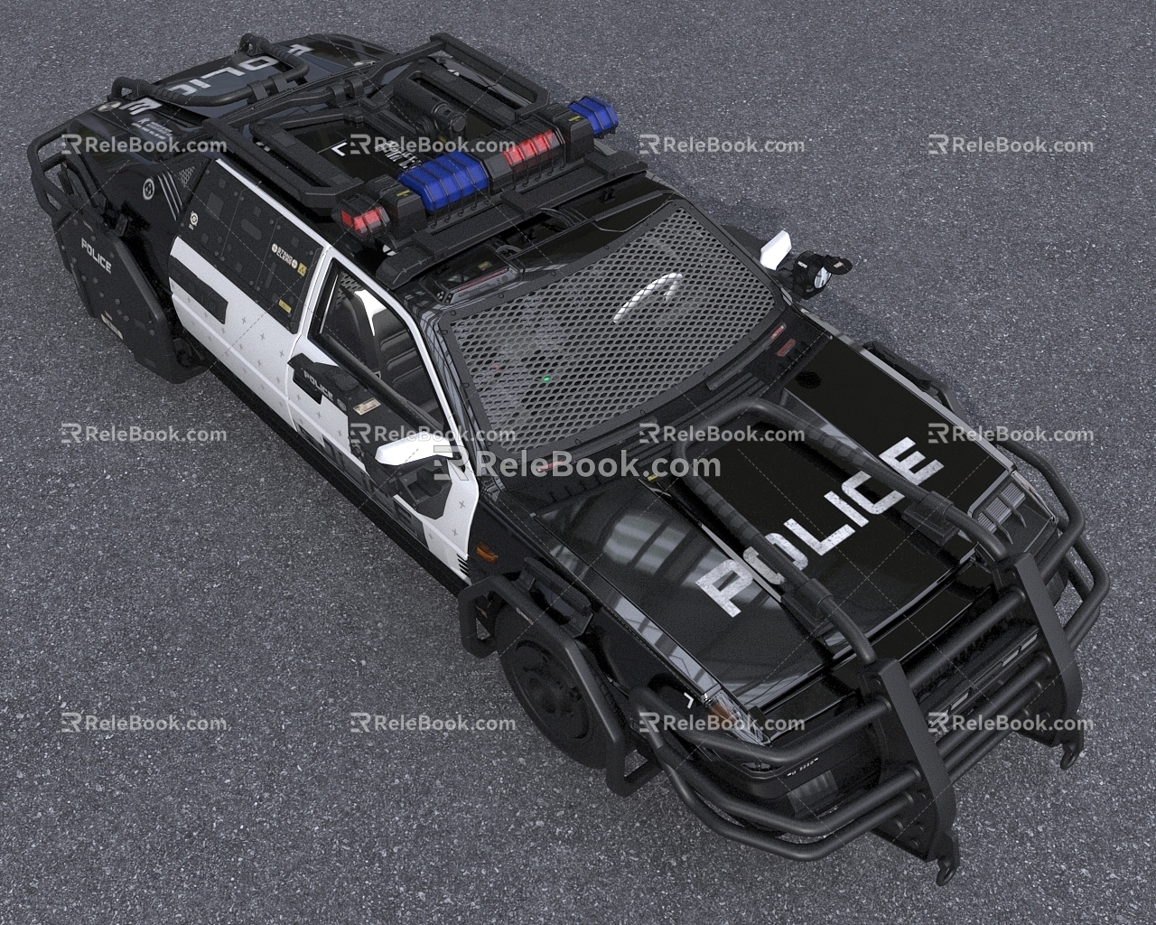 Cyberpunk Style Police Car 3d model