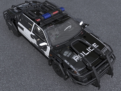 Cyberpunk Style Police Car 3d model