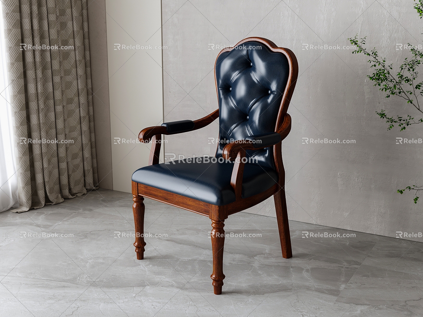 American leather single chair 3d model