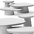 Modern Minimalist Dining Table Sets With Smooth Rounded Tops And Sturdy Solid Conical Bases