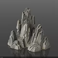 White Rockery Stone With Layered Peaks For Artistic Landscape Decoration