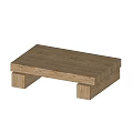 Minimalist Wooden Coffee Table With Square Top And Sturdy Solid Base 3d model