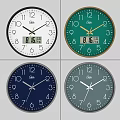Stylish Round Wall Clocks with Analog Dials Date Display and Various Colors 3d model