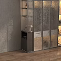 Modern Wardrobe Doors With Glass Panels LED Lighting And Storage Shelves