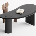 Middle style desk and chair 3d model