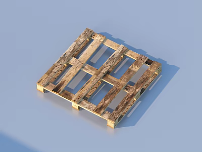 Wooden Pallet With Slats And Support Feet For Functional Daily Use 3d model