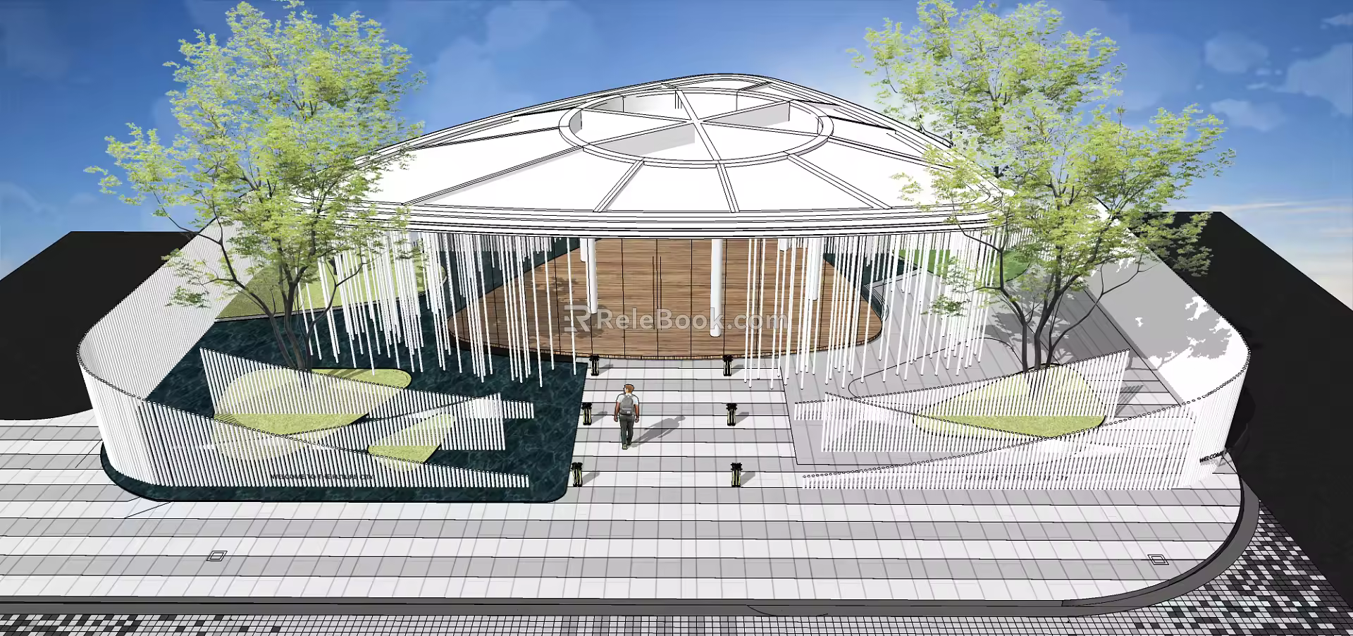Modern gallery pavilion 3d model