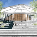 Modern gallery pavilion 3d model