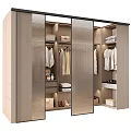 Modern Sliding Door Wardrobe Featuring Hanging Clothes Folded Items And Shoe Storage