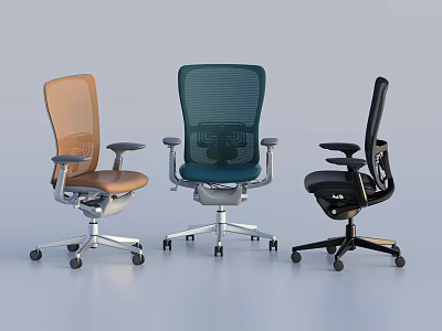 Modern Office Chair With Mesh Back Armrests And Multiple Colors Design 3d model