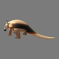 Realistic Reptile 3D Model With Long Snout And Brown White Body Features
