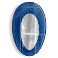 Elegant Oval Blue Mirror With Sleek Frame For Home Interior Decor