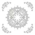 Intricate White Carvings for Wall Decor with Symmetrical Floral Patterns and Ornate Center Design