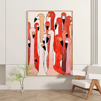 Modern Animal Painting Abstract Decorative Painting 3d model