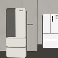 Minimalist Modern White Refrigerator And Freezer With Sleek Double Door Design For Home Kitchen