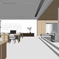 Modern Public Office Area With Wooden Desks Computers And Ergonomic Chairs
