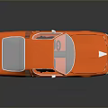 Orange Sports Car With White Roof White Wheels And Sleek Streamlined Body Design