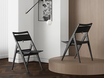 Sleek Black Modern Dining Chairs With Minimalist Design In Contemporary Interior Space 3d model