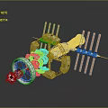 Advanced Space Station Equipment With Circular Module Solar Panels And Connecting Components 3d model