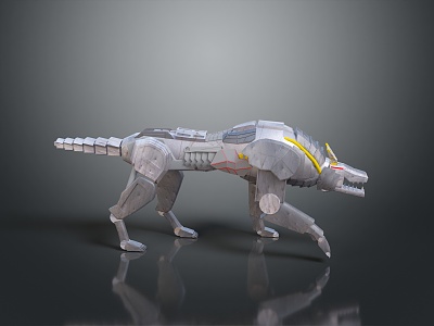 Wolf Machine Wolf Mechanical Wolf Mecha Wolf Science Fiction Wolf Cyberwolf Cyberpunk Wolf Science Fiction Monster 3d model