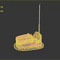 Pink Bumper Car With Orange Seat And Black Base On Gray Background With Reflection