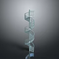 Modern Spiral Staircase With Metal Railing And Reflective Surface Structure 3d model