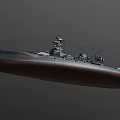 Detailed Warship 3D Model With Turrets Deck And Naval Architecture Design 3d model