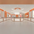 Elegant Jewelry Store Interior Design With Spacious Layout Bright Lighting And Display Counters 3d model