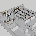 Spacious Modern Conference Room Interior With Meeting Tables Chairs Plants And Sofa Area