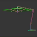 Modern Outdoor Cantilever Umbrella With Metal Frame Square Base And Light Canopy