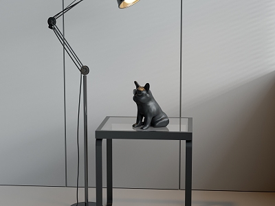 Metal floor lamp glass side ornaments 3d model