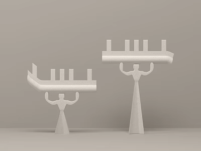 Modern Quiet Zen Ornaments Special-shaped Ornaments Character Ornaments Combination White Texture Texture Decorations Furnishings Crafts Abstract Living Room Study 3d model