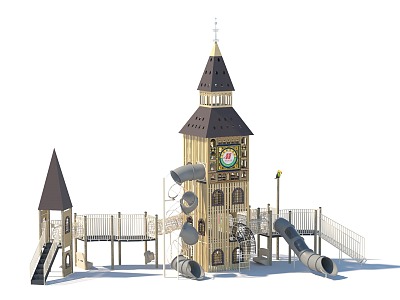 Observation Deck Sightseeing Tower Wooden House Customized Paradise Development Paradise Amusement Park Children's Amusement Park Playground Combination Function Slide Amusement Scoot 3d model