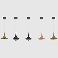 Modern Conical Pendant Lights With Black Gold Copper Metallic Finishes For Interior Design