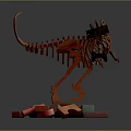Colorful Dinosaur Skeleton Model Made With Assorted Building Blocks 3d model