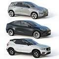 Three Modern Stylish Cars With Silver Black White Exterior And SUV Sedan Models