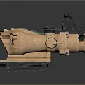 Tactical Weapon Optical Sight With Tan Body Black Components And Adjustment Knobs