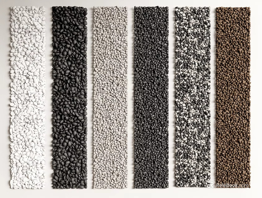 Stone and Wood Material Samples With Various Colors And Natural Textures 3d model