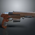 Vintage Pistol With Wooden Grip Metal Body Classic Design And Detailed Trigger