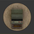 Vintage Green Cash Register With Wooden Base Open Drawer And Buttons