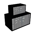 High Quality Black Stacked Audio Speakers With Modern Mesh Front Panels Design 3d model